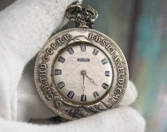 Patrona Bavariae ZentRa .800 solid silver  pendant/necklace watch -  Vintage  German mechanical wind up pendant Watch , mint condition