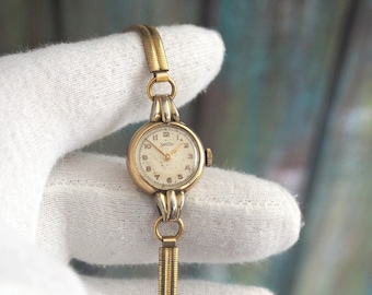 ZentRa - art deco German Women's Watch  1950's, gift for her,  vintage mechanical wind up watch