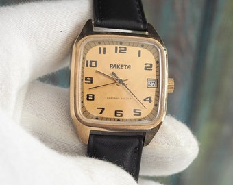 RAKETA  - vintage mechanical wind up men's watch, 1960's men's watch