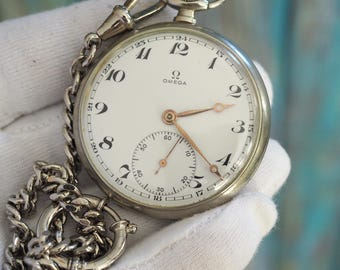 Vintage Omega Pocket Watch 48mm Case • Serial 9176264