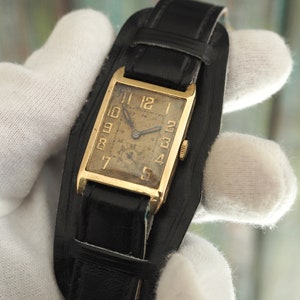 ZENTRA  14k .585 solid gold -1920-1930's German Art Deco  men's watch, wind up vintage art deco watch
