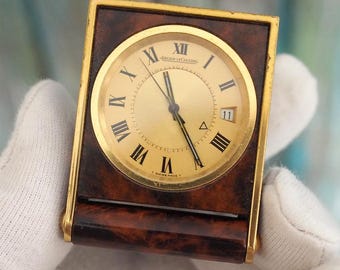 Vintage Jaeger-LeCoultre Memovox Travel Alarm Clock | Manual Wind | 40x52mm Case | 30mm Dial | Working | Collectible Swiss Timepiece