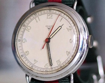 ERNST WAGNER Select - 1930's German  military officer  mechanical wind up  watch , very rare military  watch