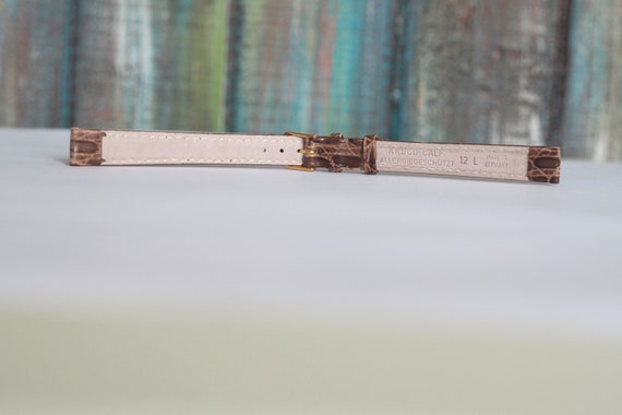 12mm  German made vintage long leather band - bro… - image 2
