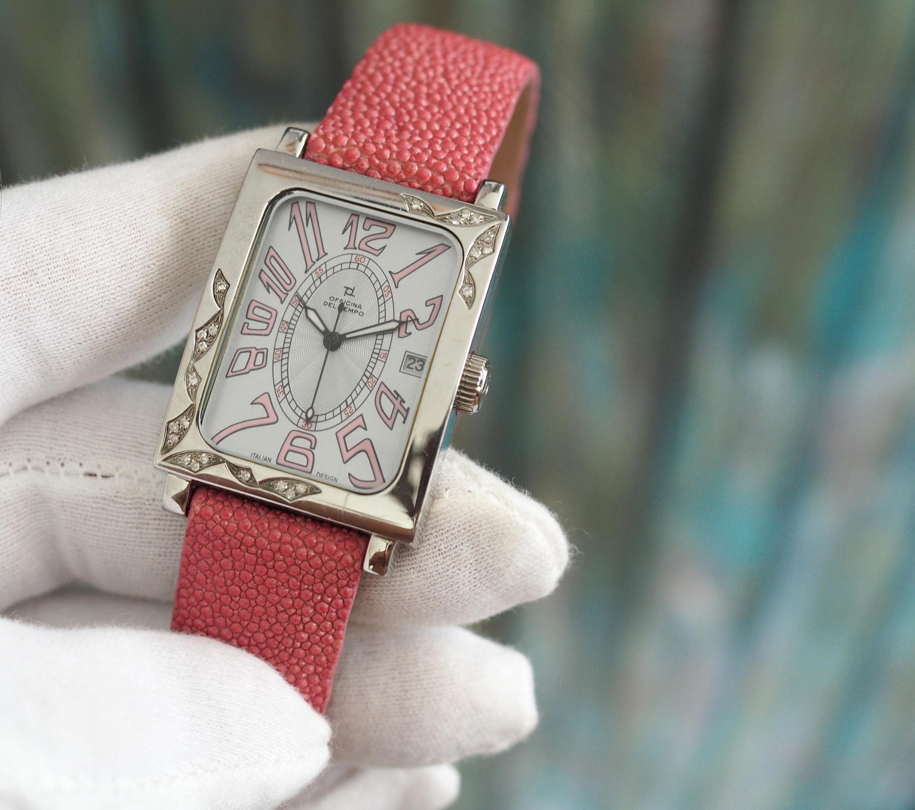 Officina Del Tempo Quartz Watch With Diamonds – 29x37mm 