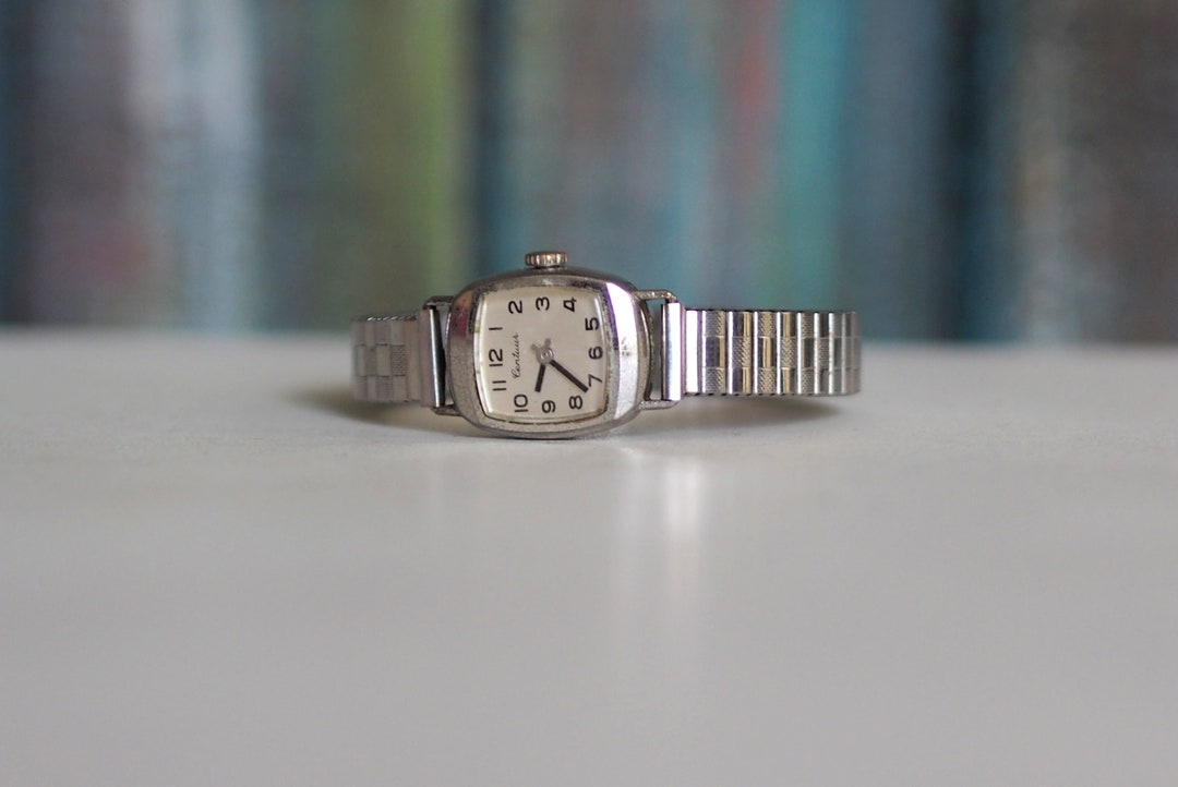 Bracelet De Montre Extensible Vintage Platine - Fabriqué En Allemagne, Neuf Avec étiquette