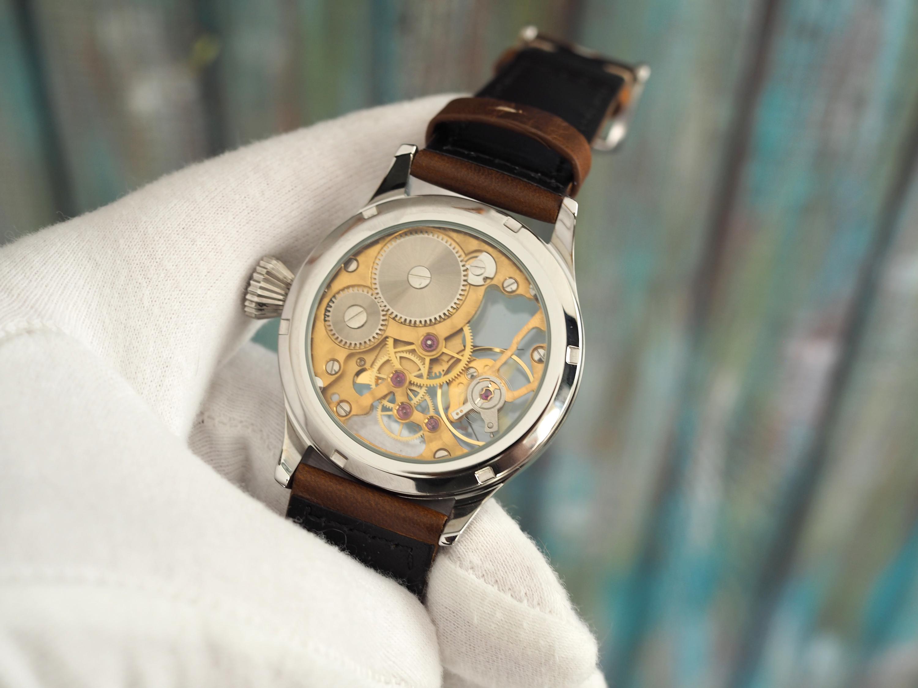 Custom Skeleton Mechanical Watch – Unitas 6497 Hand-wound Movement