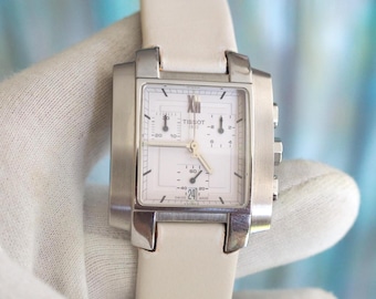 1862 腕時計 ティソ クロノグラフ クォーツ L875/975 シルバー 動作品