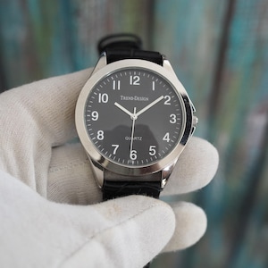 Trend Design Quartz Watch – 41mm Black Dial, Silver Case, Japan Movement, Minimalist Men's or Unisex Wristwatch