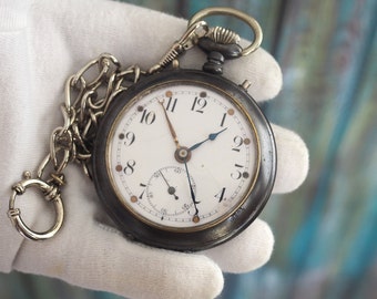 Montre De Poche Ancienne Kienzle Argentée - Modèle Pour Homme Vintage - Occasion Avec Charme