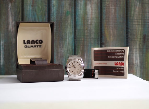 LANCO Mens Watch Naval Incabloc 17 Jewel with Calendar Gold