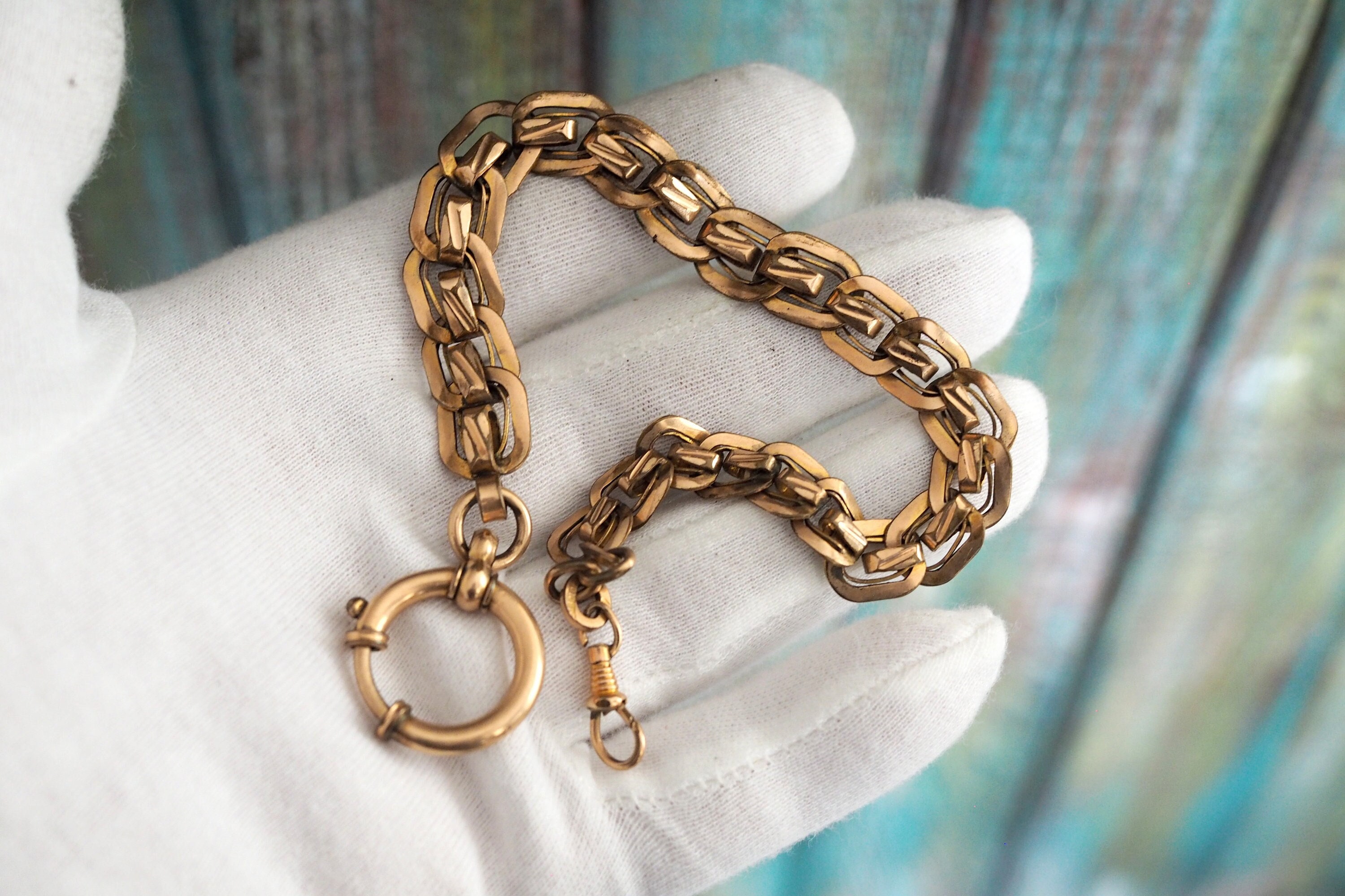 Chaîne de montre de poche antique, gousset de montre de poche