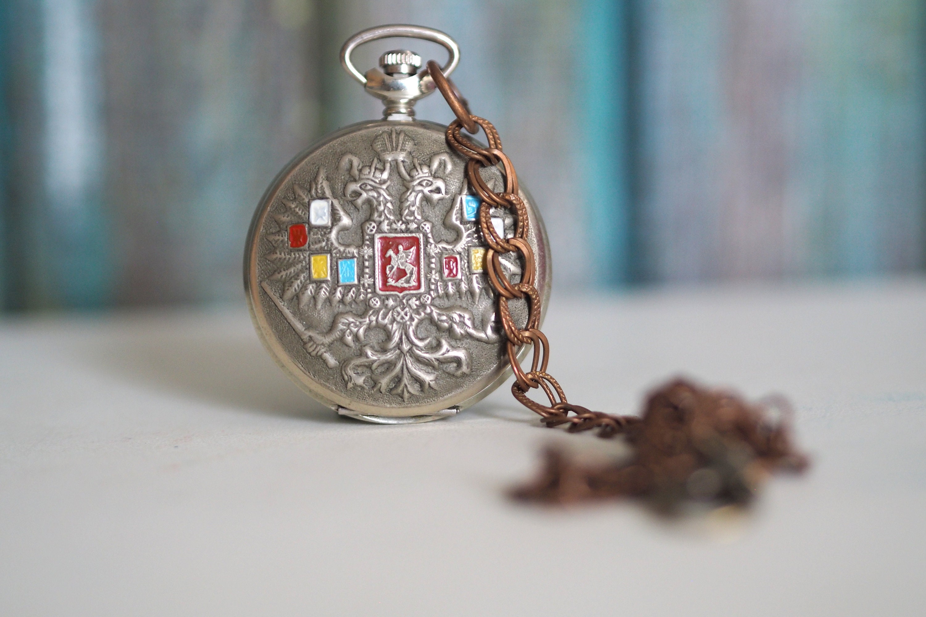 Saint George Dragon Slayer Pocket Watch: USSR Molnija Custom Watch