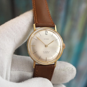 EMRO -  German mechanical wind up  men&#39;s watch  - 1960&#39;s, 14kt .585 solid gold case