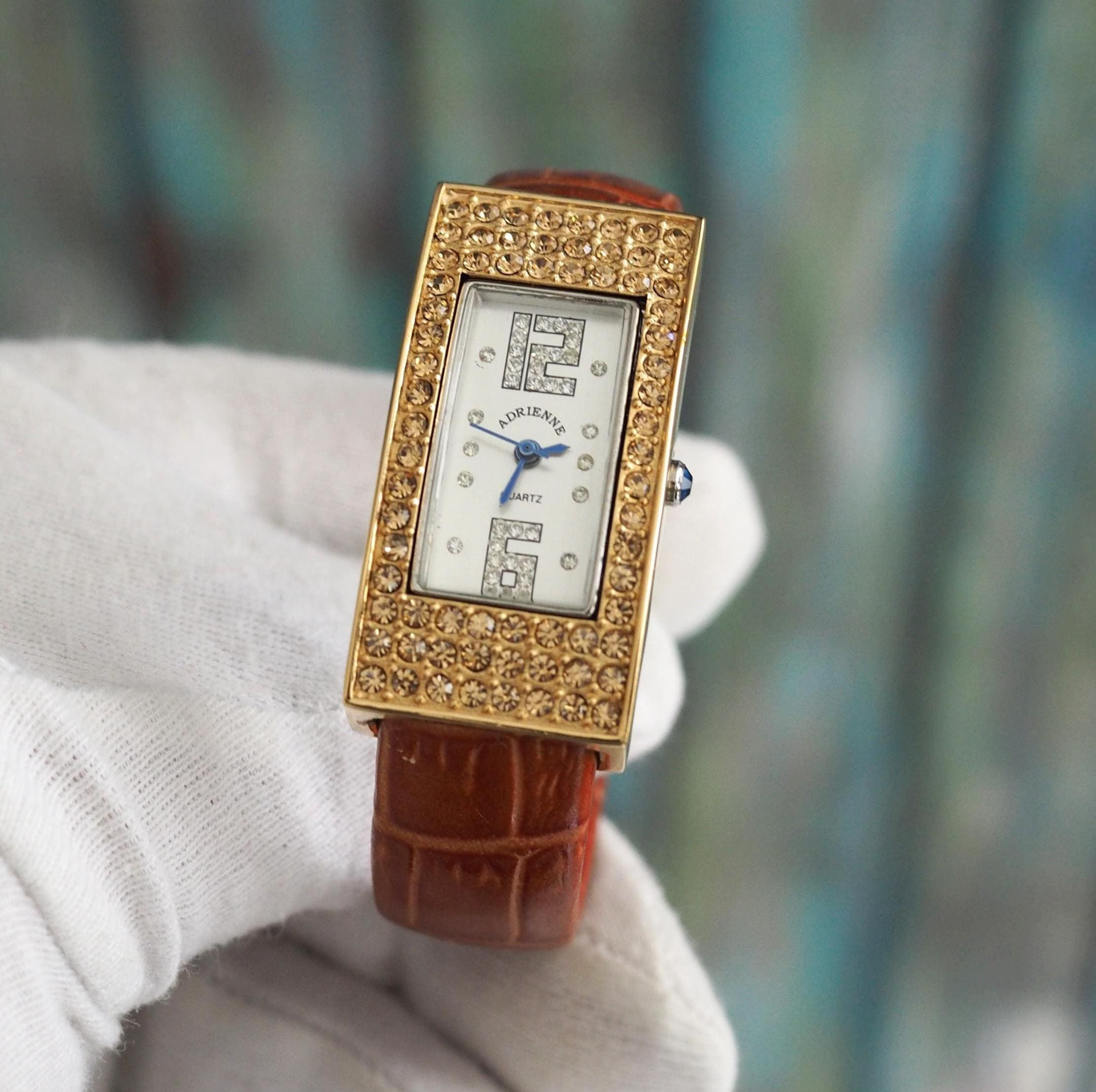 Vintage Adrienne Club A Gold Pearl Diamond Gem Stone and Opal Watch Adrienne Watch - Etsy main image 2