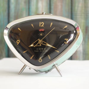 Shanghai clock - Vintage  Shanghai  space age alarm clock, vintage mechanical wind up alarm clock, space age clock