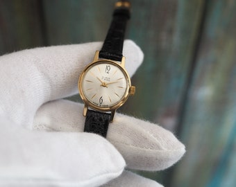 Montre Automatique SLAVA - 40 Mm, Cadran Blanc, Bracelet Cuir Marron, Excellent état (2015)