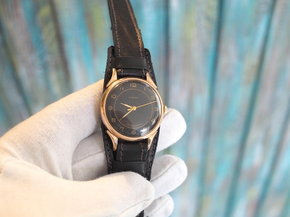 LACO - German Art Deco men's watch , antique wind up art deco watch 1940's
