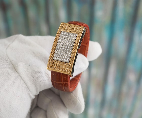 Adrienne Vittadini Analog & Rhinestone Bangles Adrienne Vittadini Watch and Three BangleS Bracelet Set Gift  main image 2