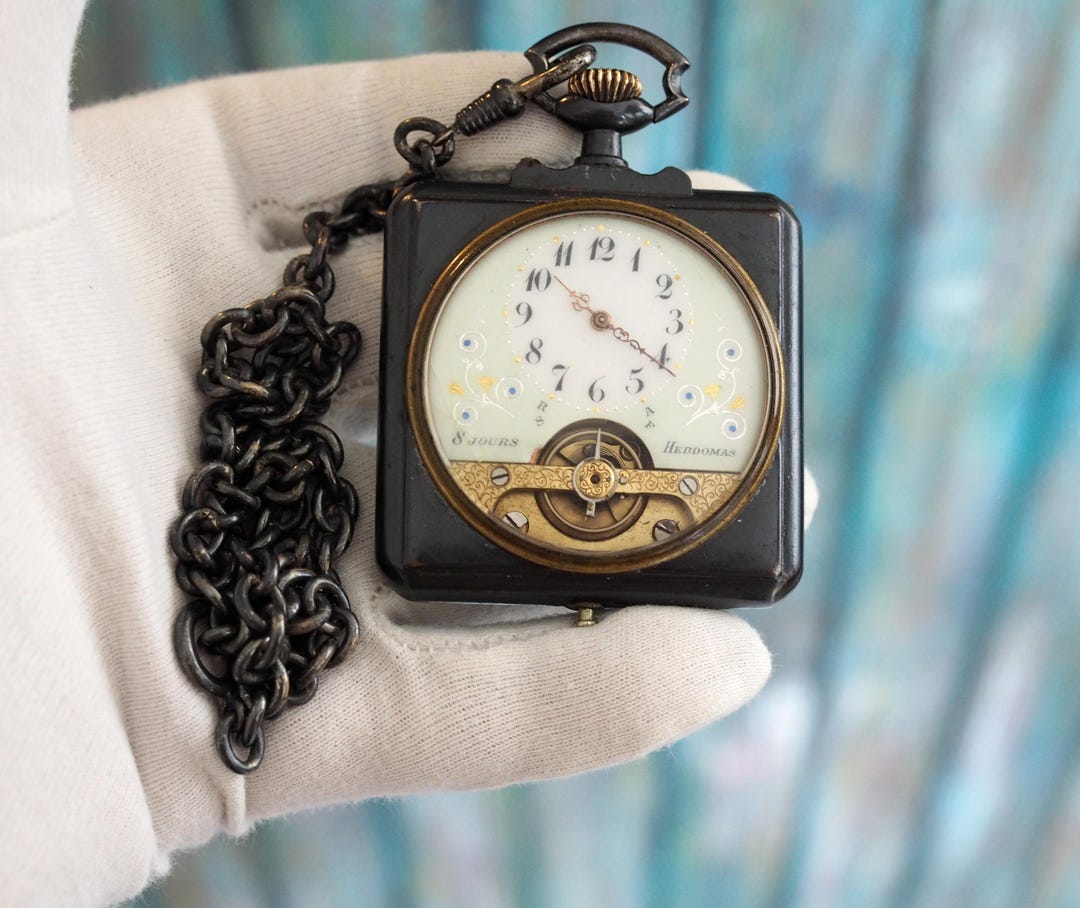 Reloj de bolsillo mecánico Hebdomas de días, excepcional, con