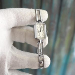 Vintage Luch Ladies Mechanical Watch – Wind-Up Silver Bracelet Watch – Art Deco Style – USSR Era – Mint Condition