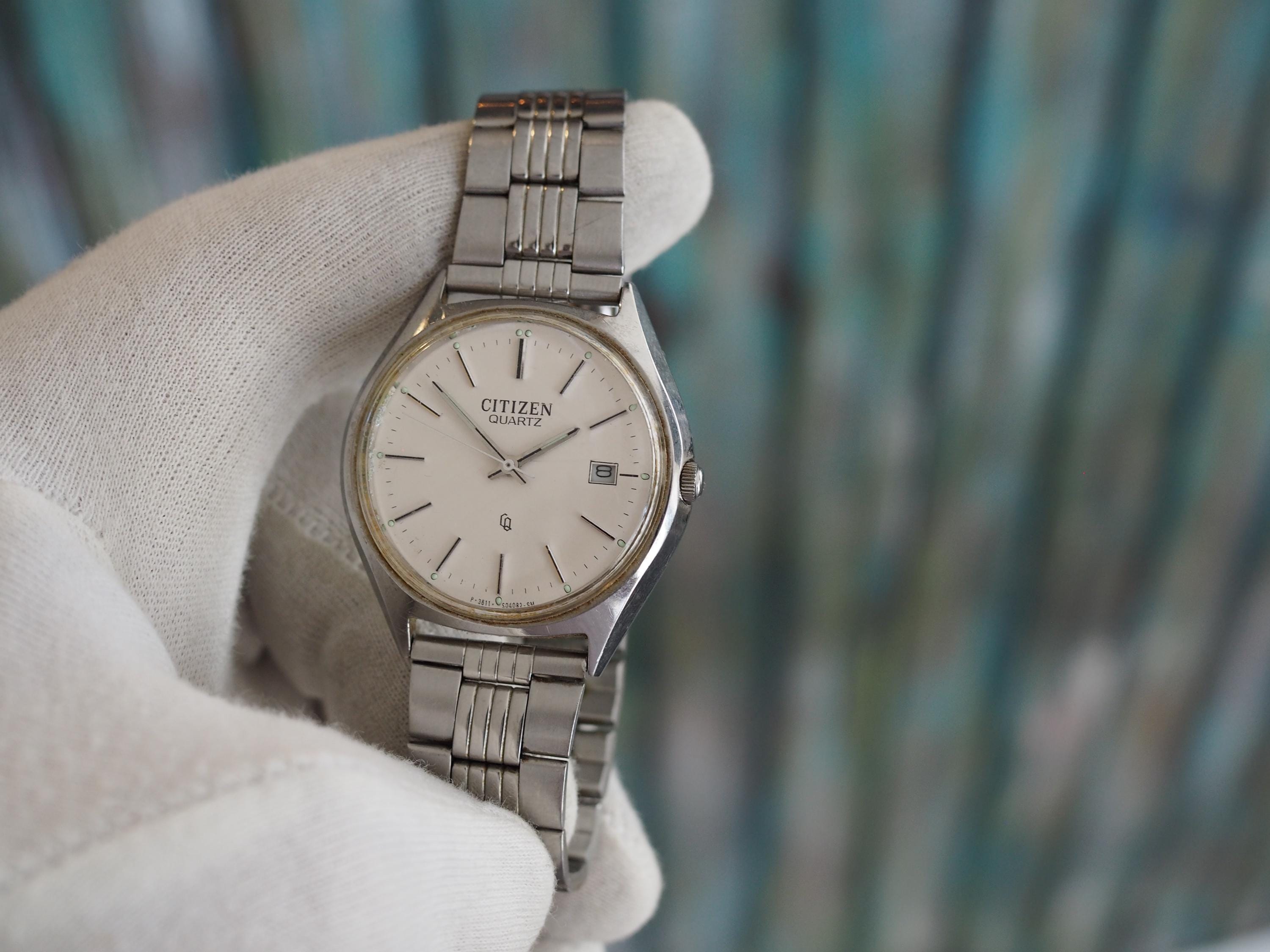 ヴィンテージ シチズン クォーツ腕時計: 36 mm ステンレススチール