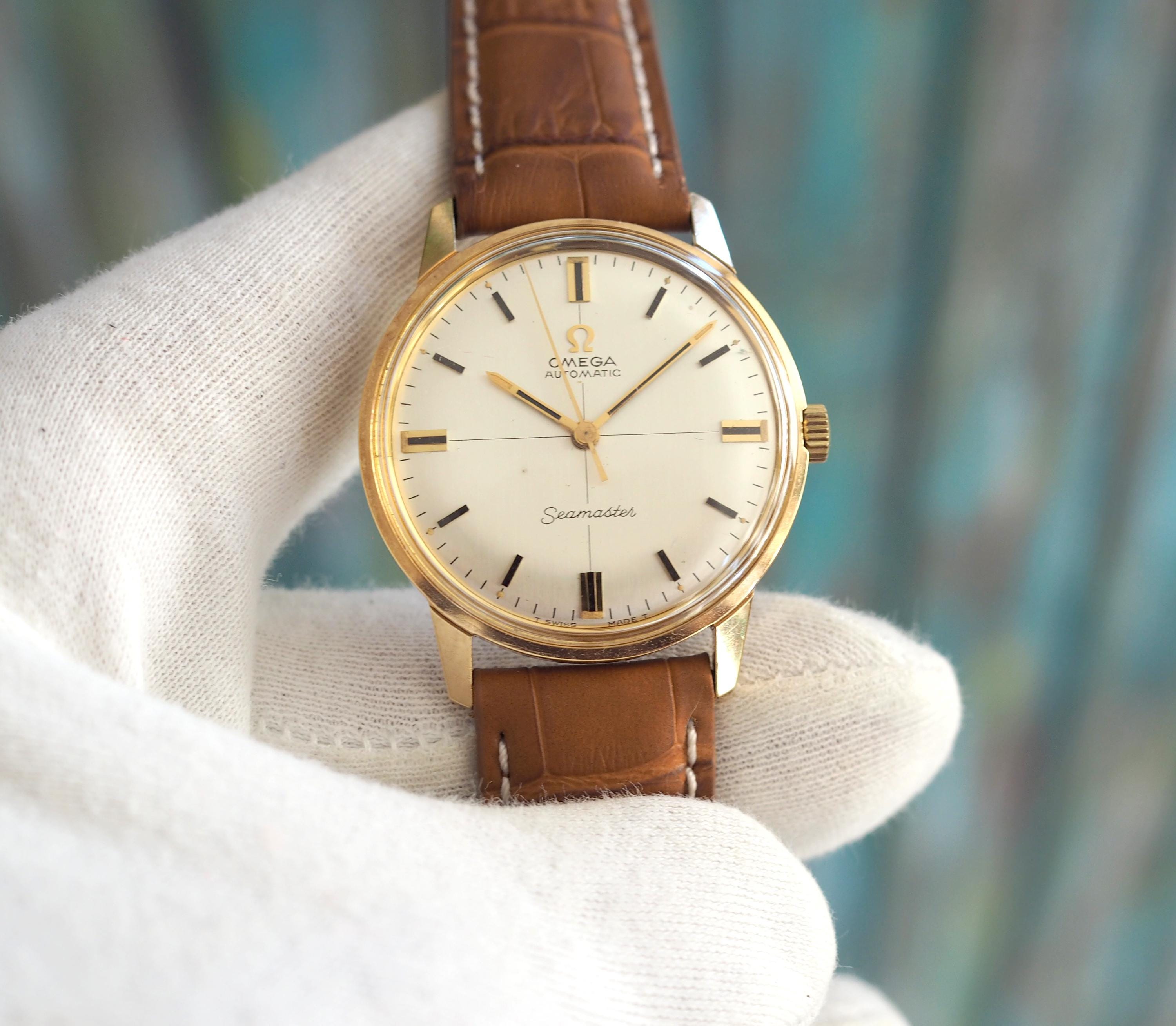 Vintage Omega Seamaster Automatic: 14K Gold Swiss Watch, Cal. 552