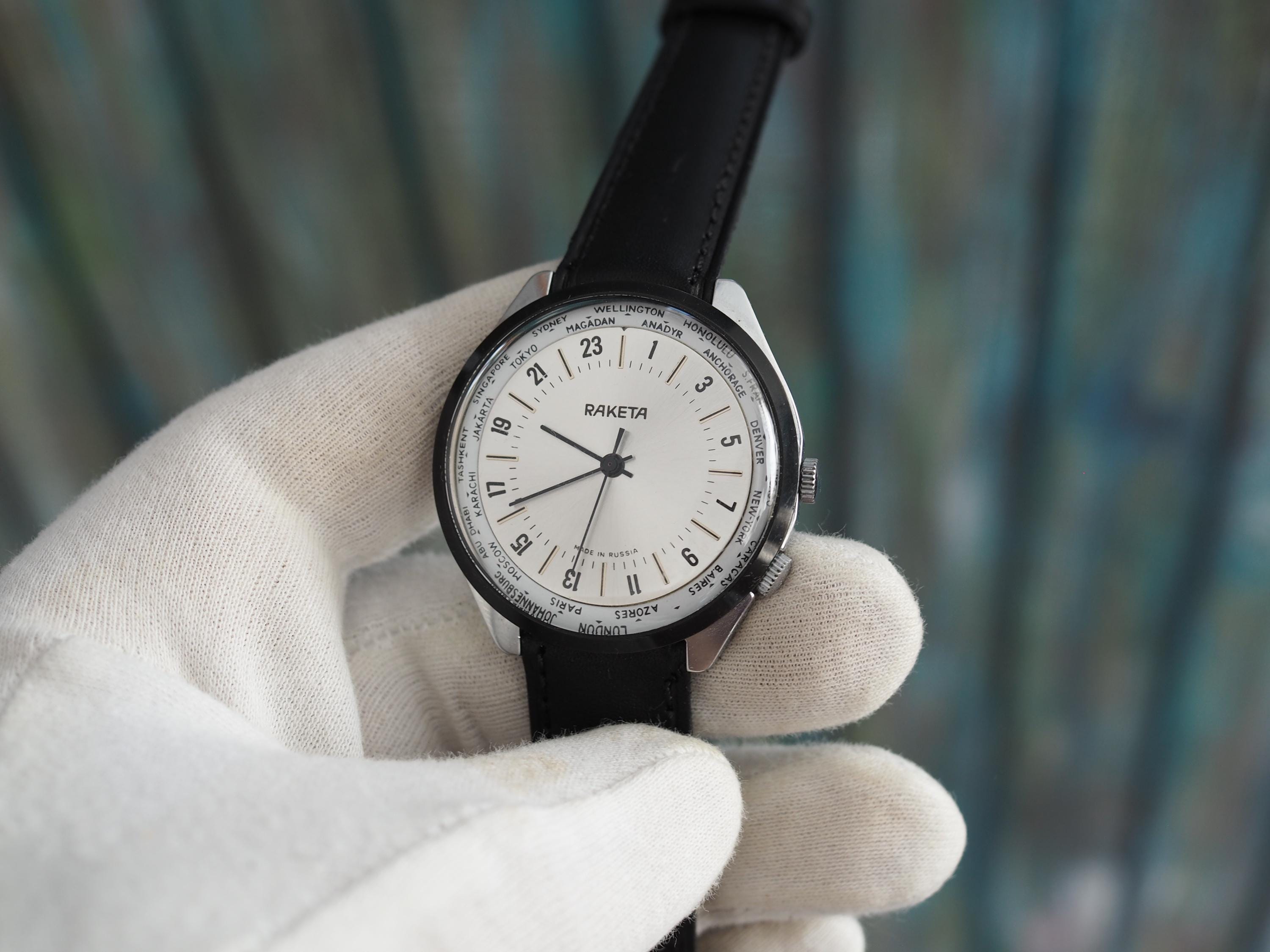 RAKETA 24H 手巻き 24時間時計 ルノホート 赤文字盤 機械式腕時計 