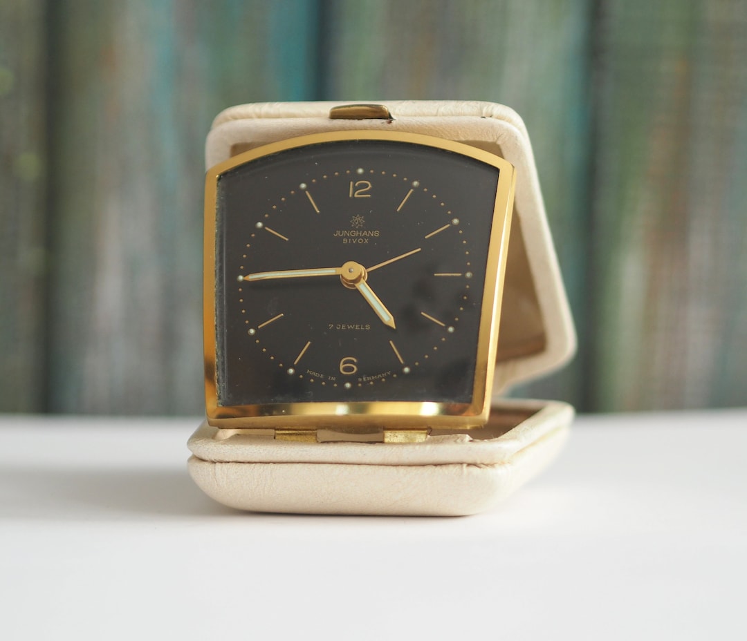 JUNGHANS 1960's German Travel Alarm Clock JUNGHANS Bivox, Vintage