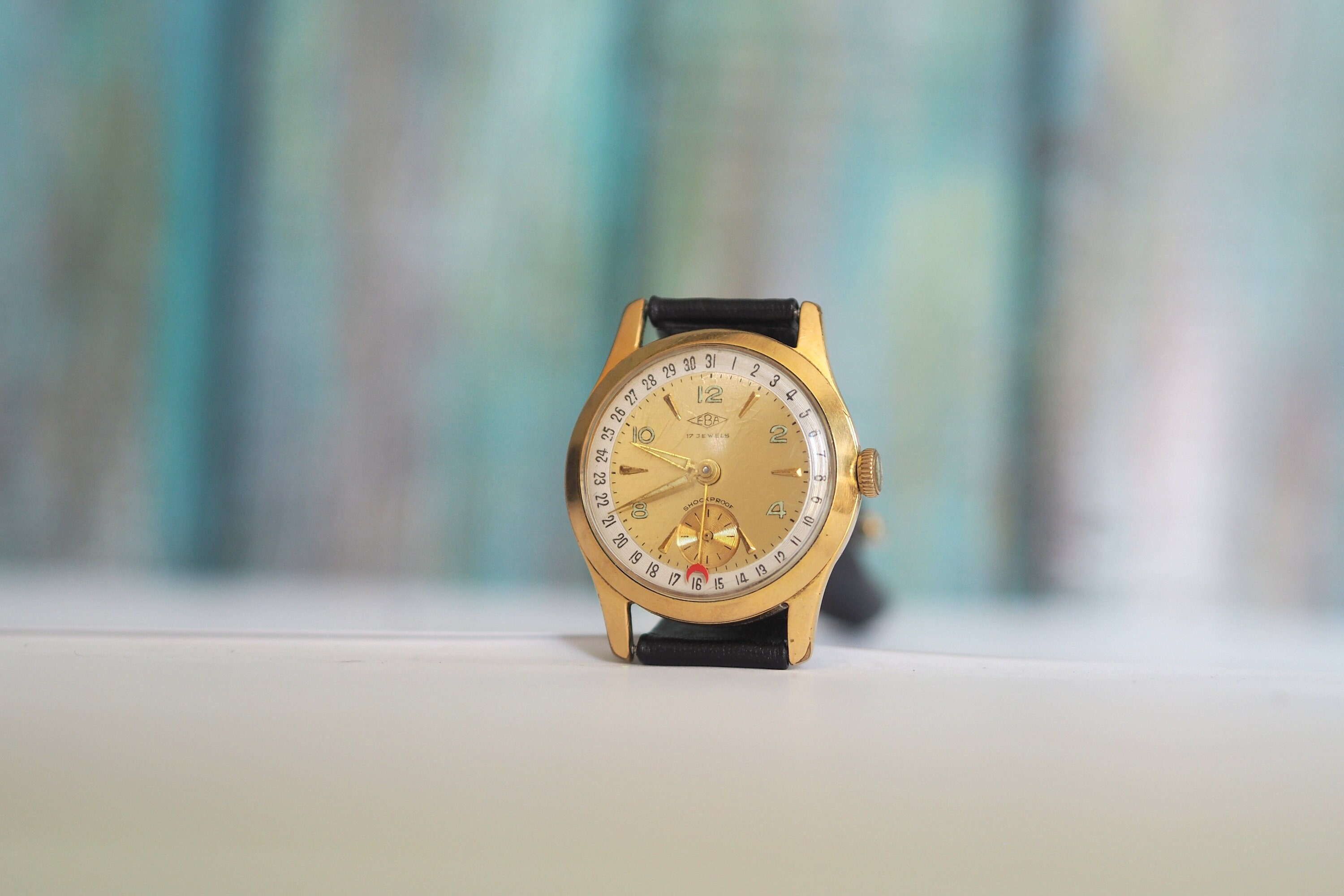 EBA Pointer Date 1950er Jahre deutsche mechanische Herrenuhr EBA