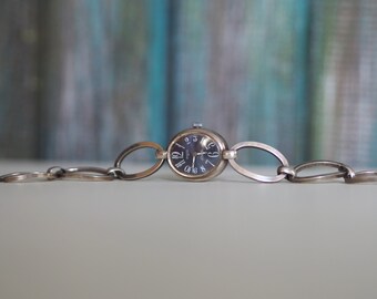 Montre Bracelet Femme PARURERIE Argent Massif Mécanique - Vintage Occasion