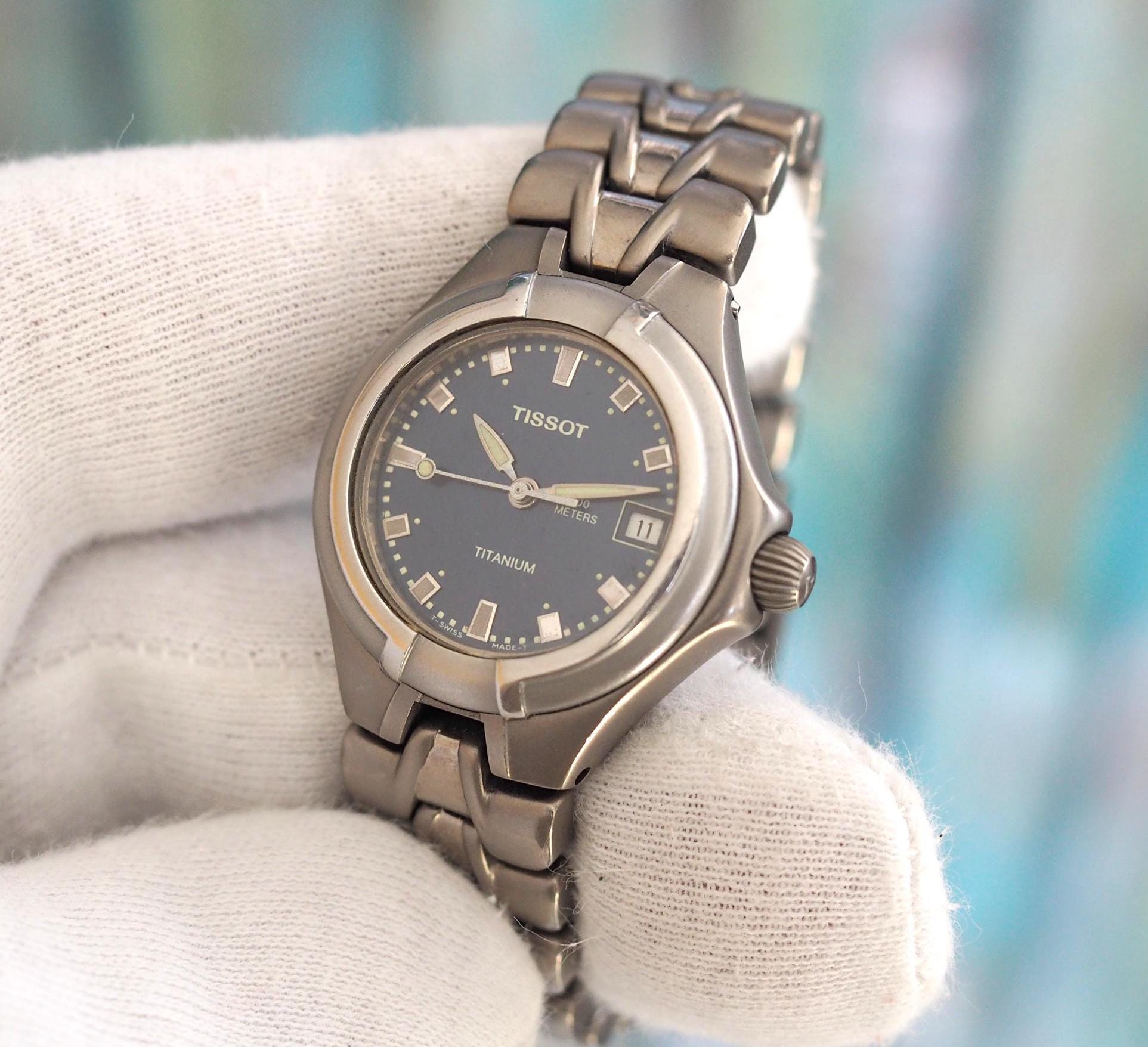TISSOT PR50 Watch Vintage Quartz Round Date Bracelet Men's