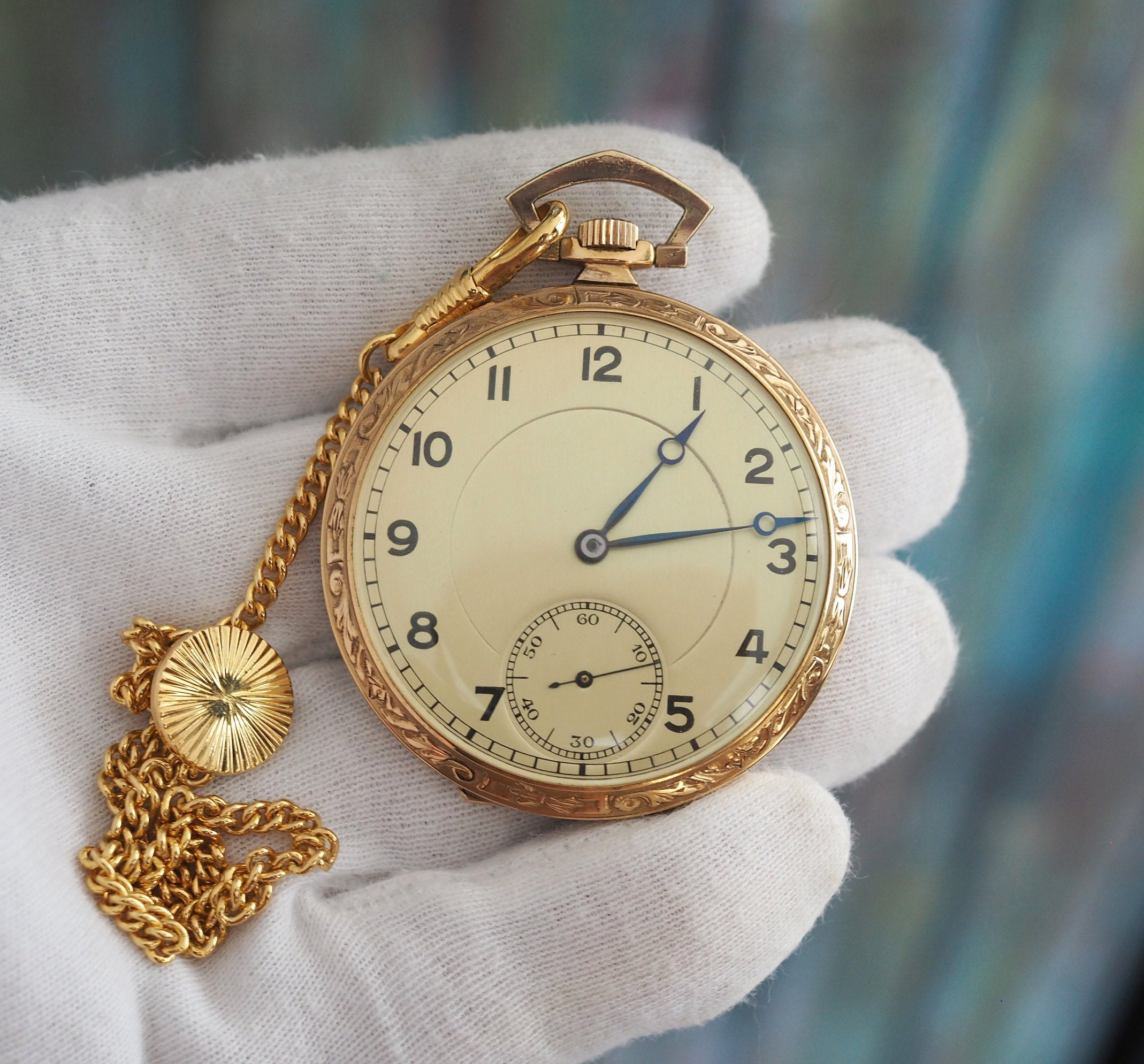 1930's Art Deco Pocket Watch TISSOT , Vintage Mechanical Wind up