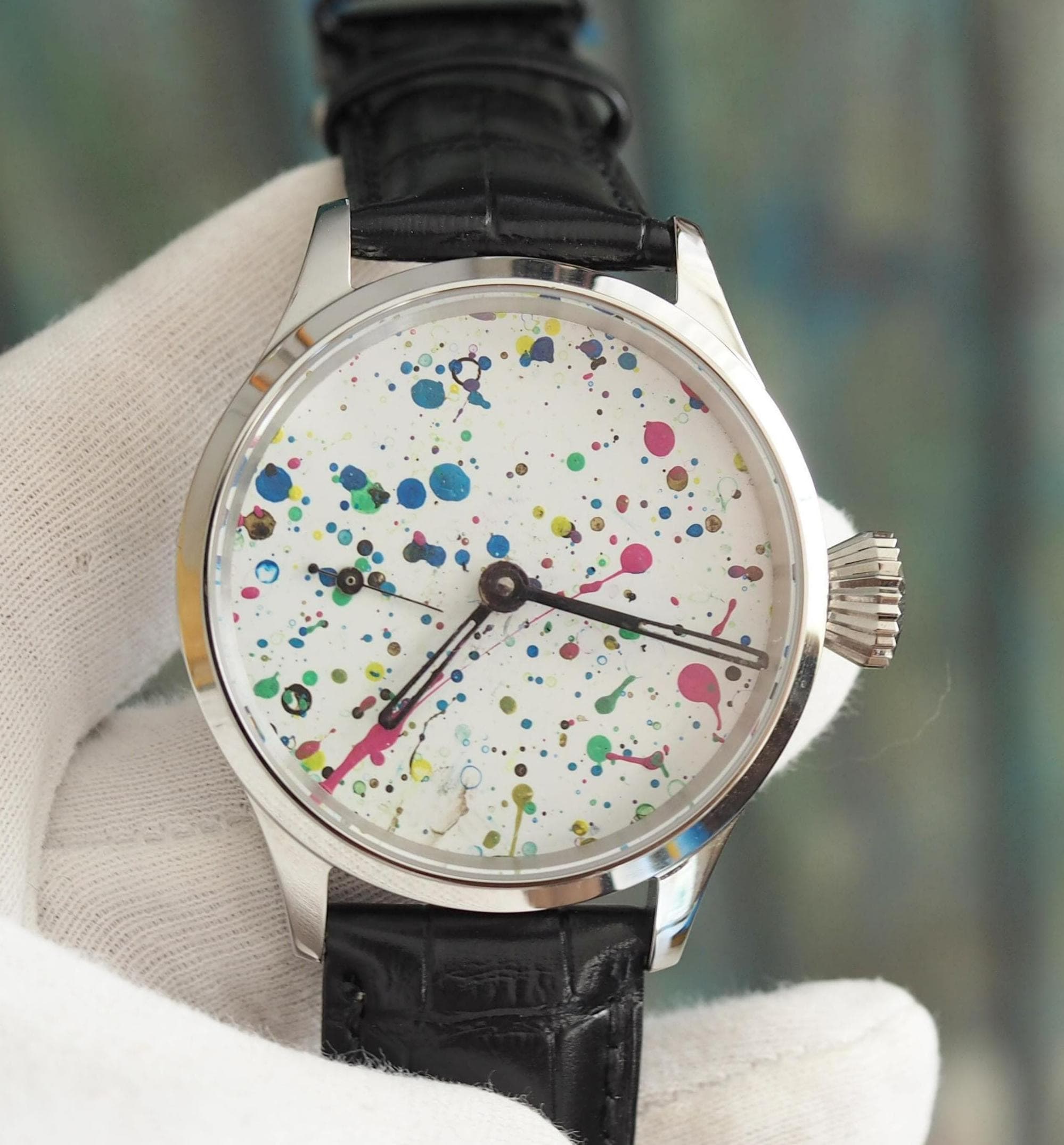 エイトマン　アルバウォッチ Paint Splatter Dial Watch: Swiss ETA 6498 Mechanical Movement - Etsy