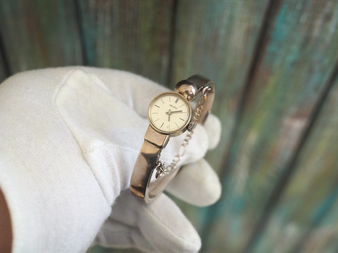 835 Silber Armbanduhr Handaufzug Damen RHODos Sterling Silber