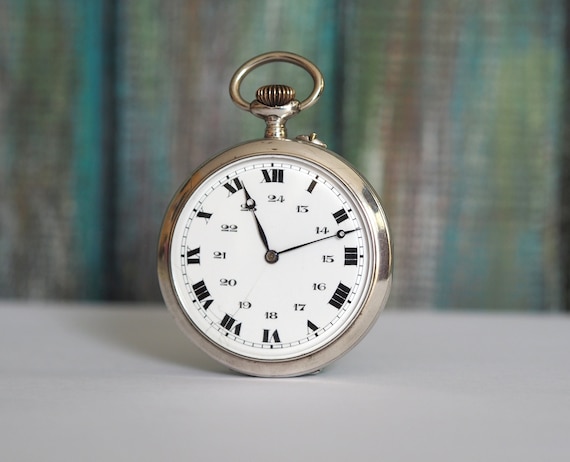 High grade Swiss made pocket watch in silver case… - image 1