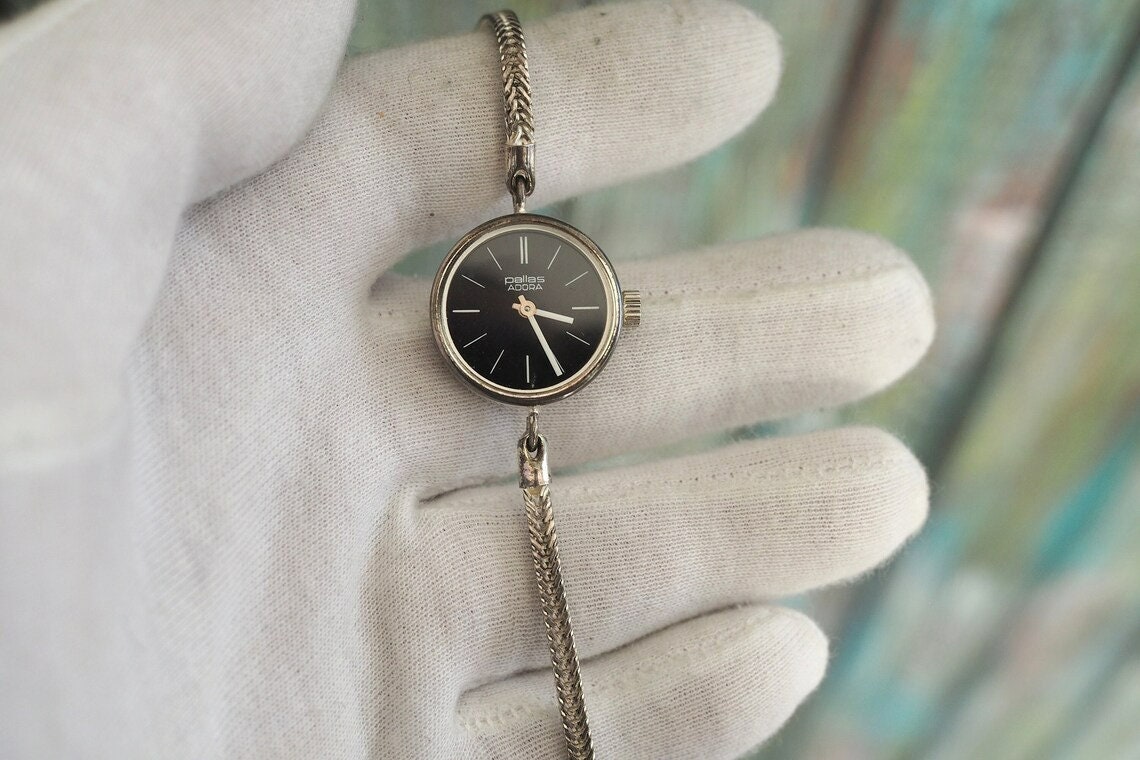 【正規品直輸入】 Vintage ADORA- PALLAS German silver solid up wind mechanical アナログ（手巻き）
