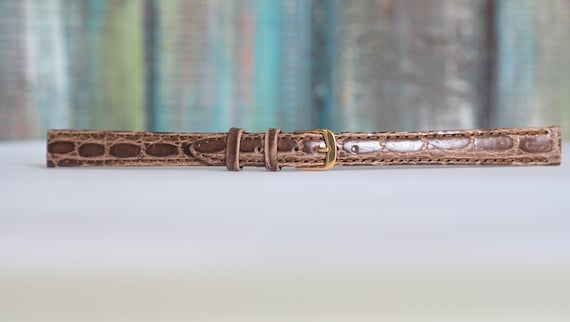 12mm  German made vintage long leather band - bro… - image 1