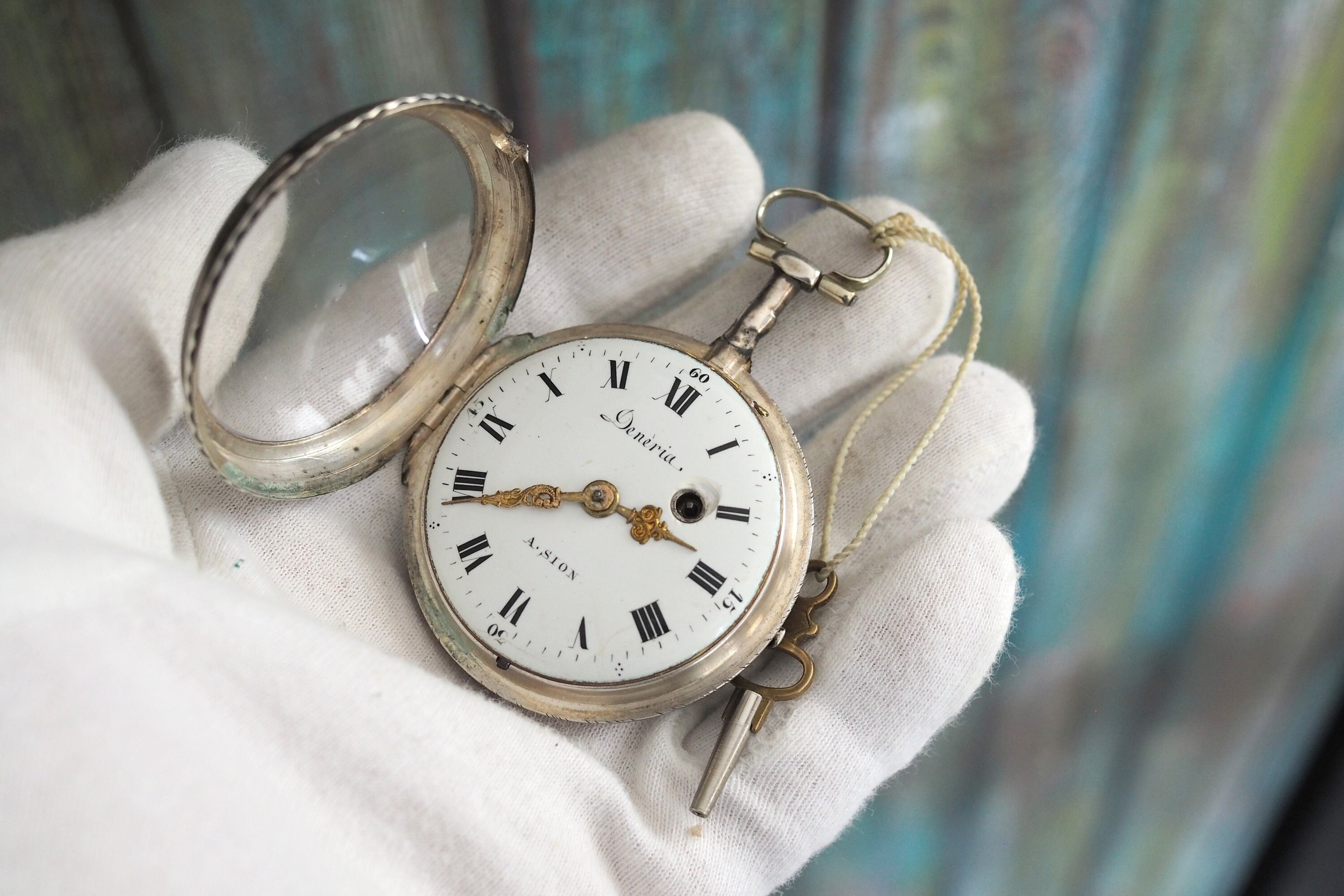 Deneria A'sion - 1800's Verge Fusee French Pocket Watch , Serviced