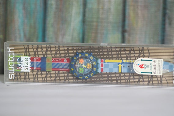 時計 SWATCH Scuba Aqua Chrono GameOver SEL101 Swatch Midi Aqua Chrono GAME OVER SEL101 Swiss Made Watch