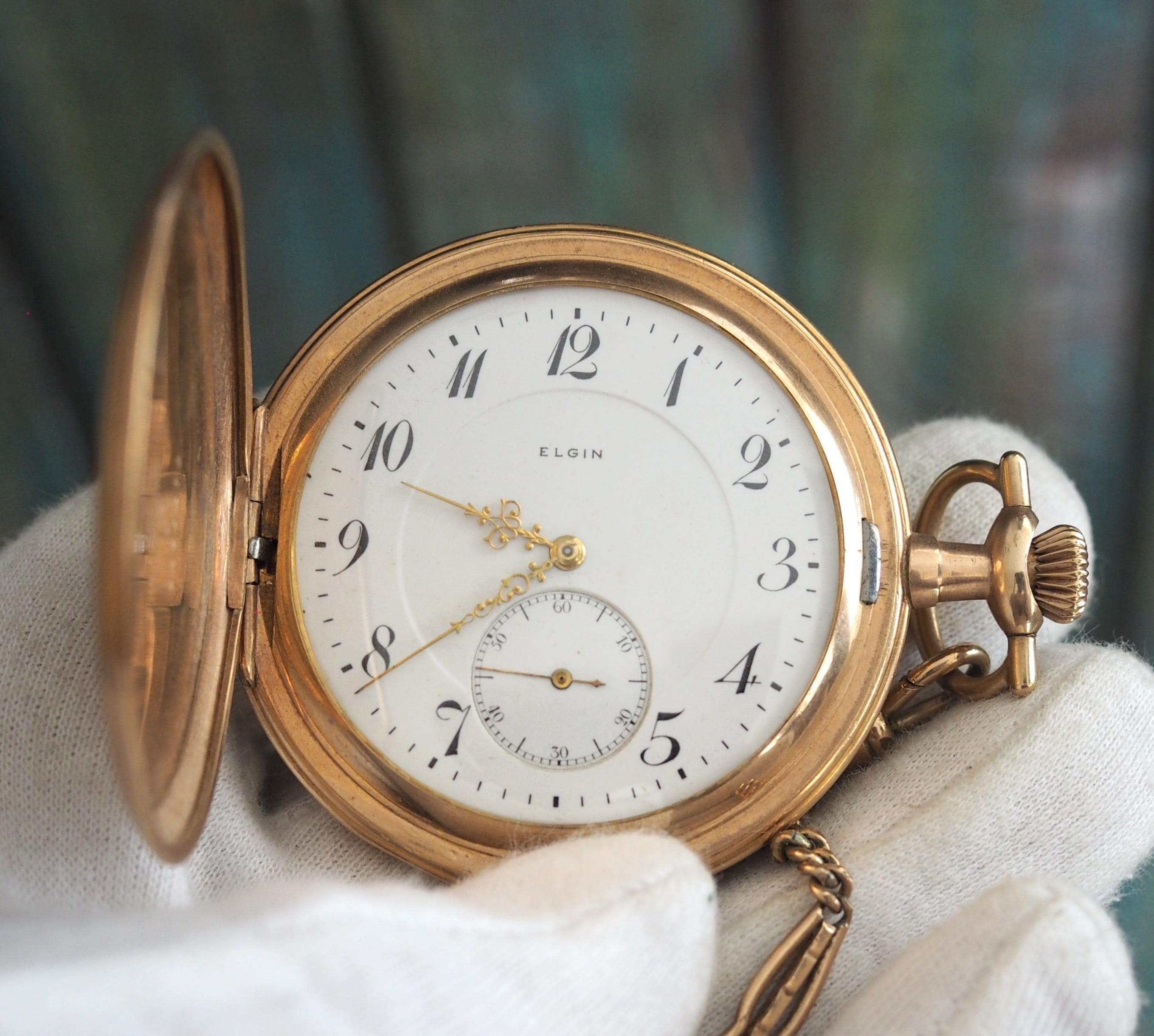 か078】スターリング Elgin エルジン 懐中時計 手巻き スモール 