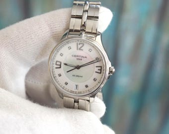 Certina DS Dream Damenuhr: Diamant Marker, Perlmutt Zifferblatt, Original Papiere