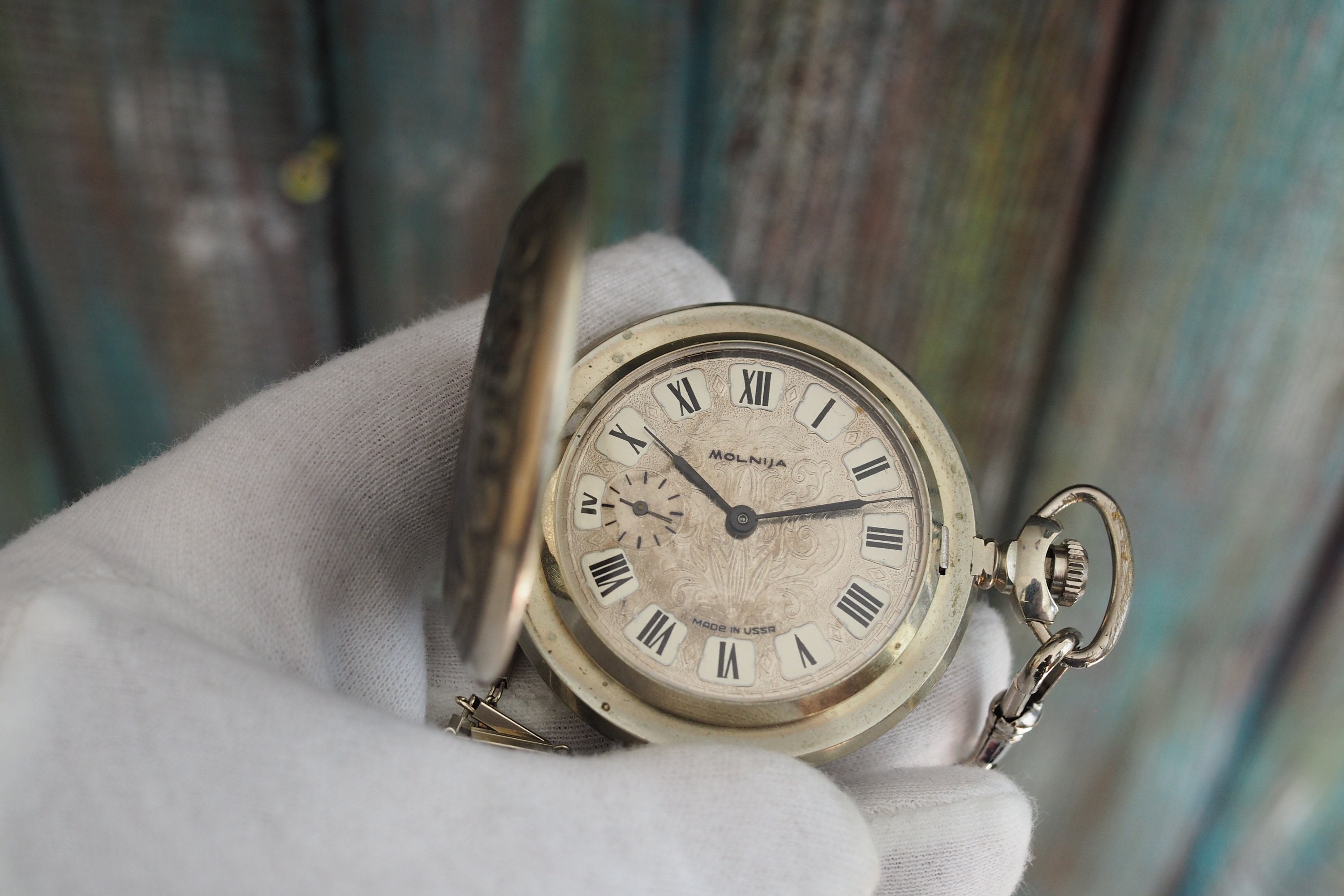 MOLNIJA Columbus Discovery day Rare Vintage mechanical wind up pocket watch Molnija cal. 3602