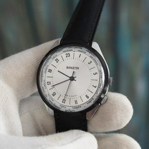 PAKETA パケタ手巻きホワイトミリタリー24時間計