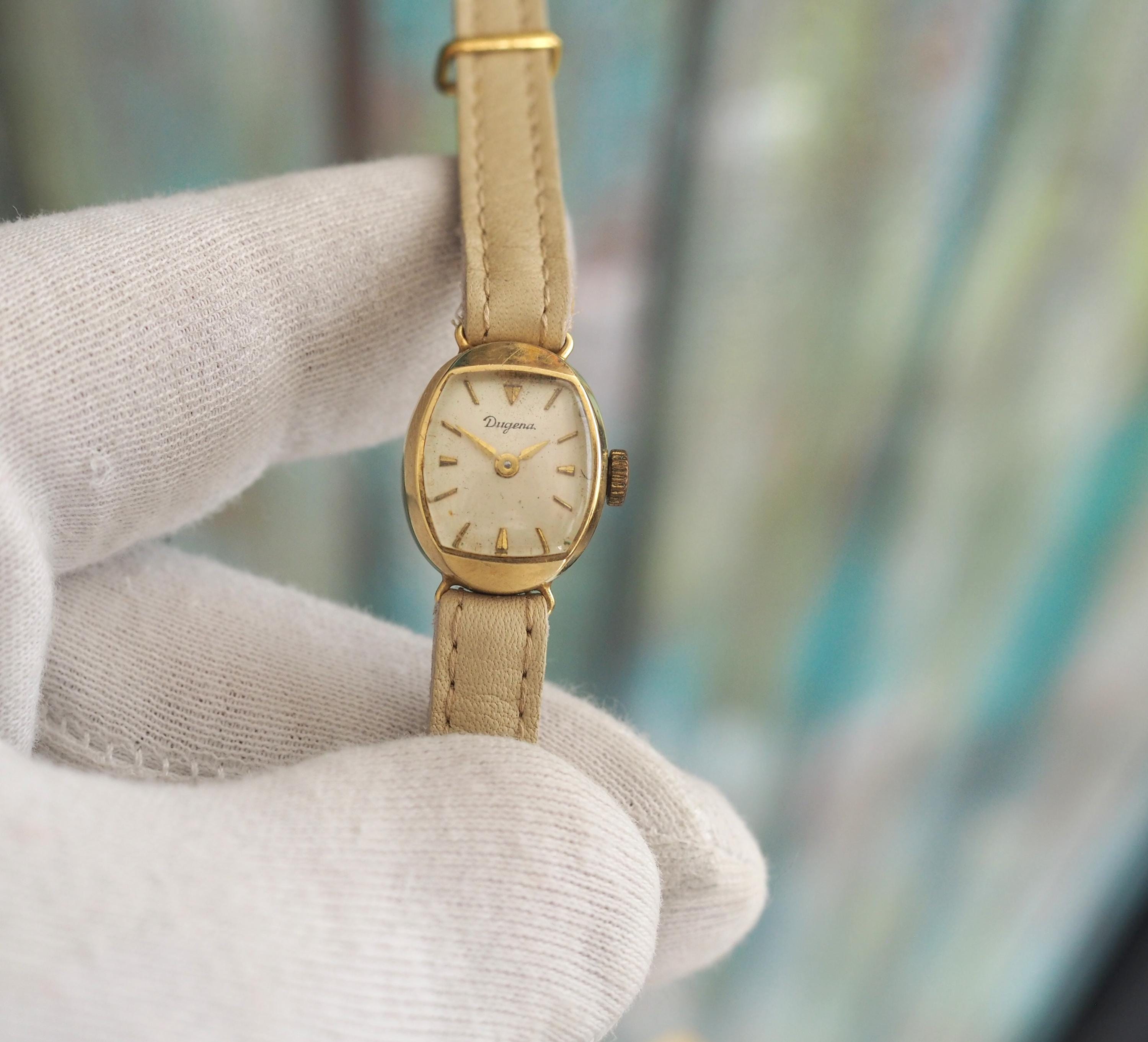 14 Karat Gold Uhren Damen 585 Schweiz DUGENA 14K ,585 Solid Gold