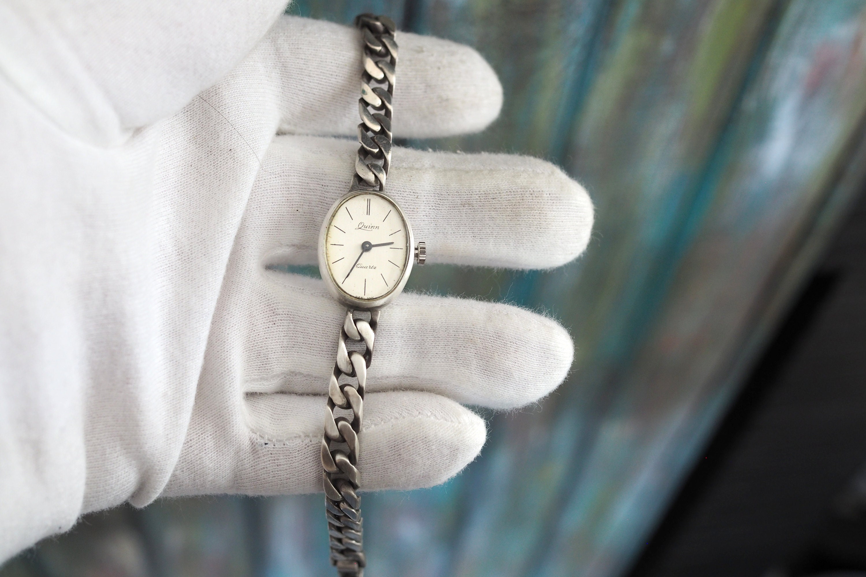 G*a様 Quinn クイン 925 シルバー レディース腕時計 SWISS M Quinn Watch - 0.925 Solid Silver German Quartz Women's Bangle