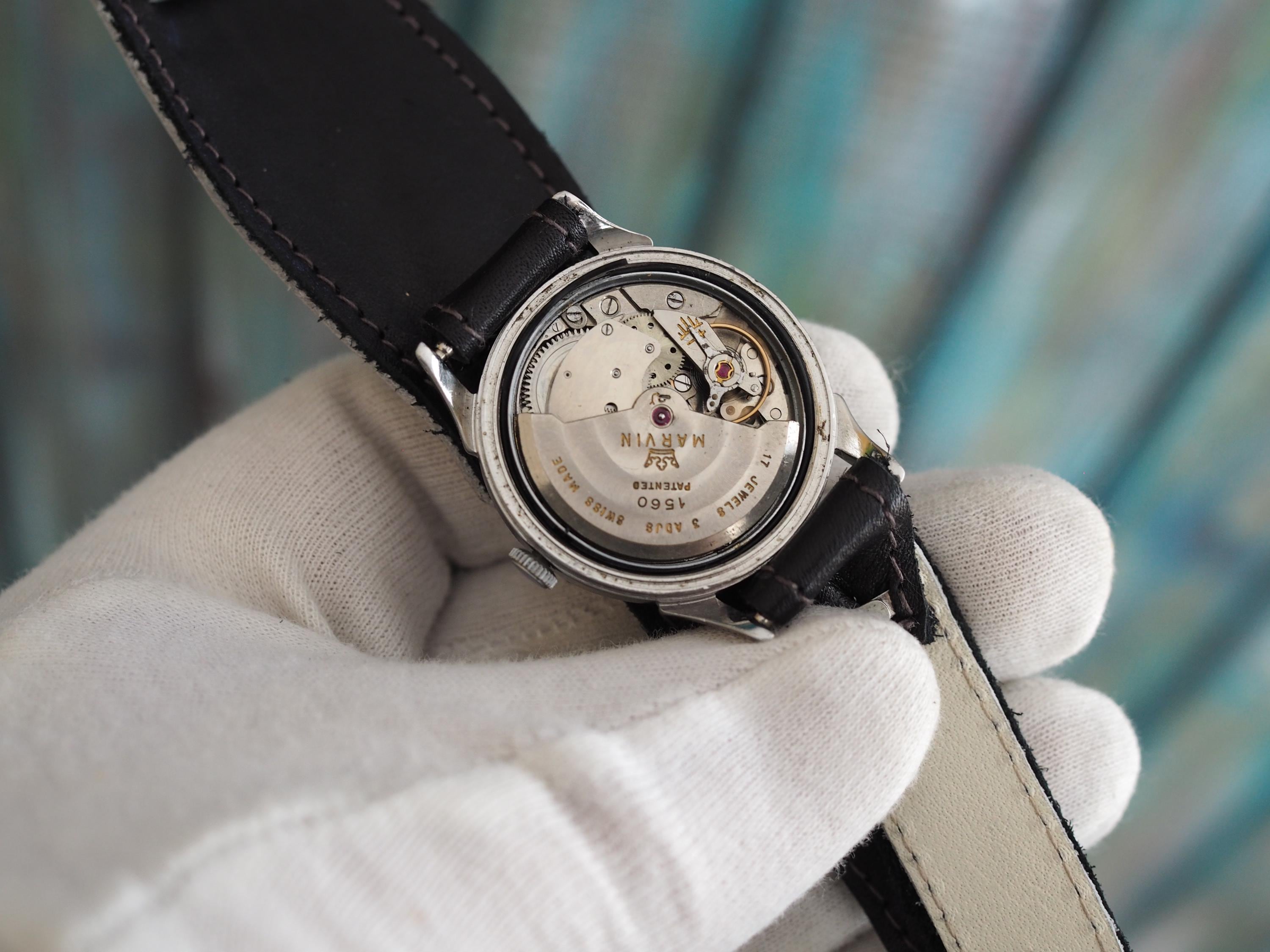 1950年代のマーヴィン自動巻き腕時計：スイス製ヴィンテージステンレス