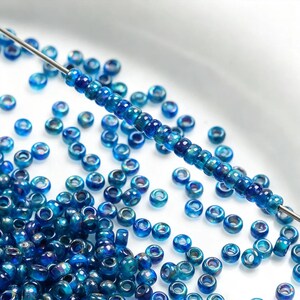 2.5mm Speckled Vintage Seed Beads, Transparent Glass Tiny Beads, Bulk Loose Beads for Handmade Beadwork Supply