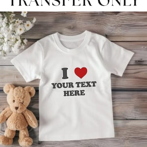 Individuelles Bügelbild | Ich liebe kundenspezifisches T-Shirt Aufkleber | eigene erstellen | selber bügeln