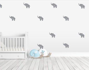 15 cute little elephant nursery wall decals
